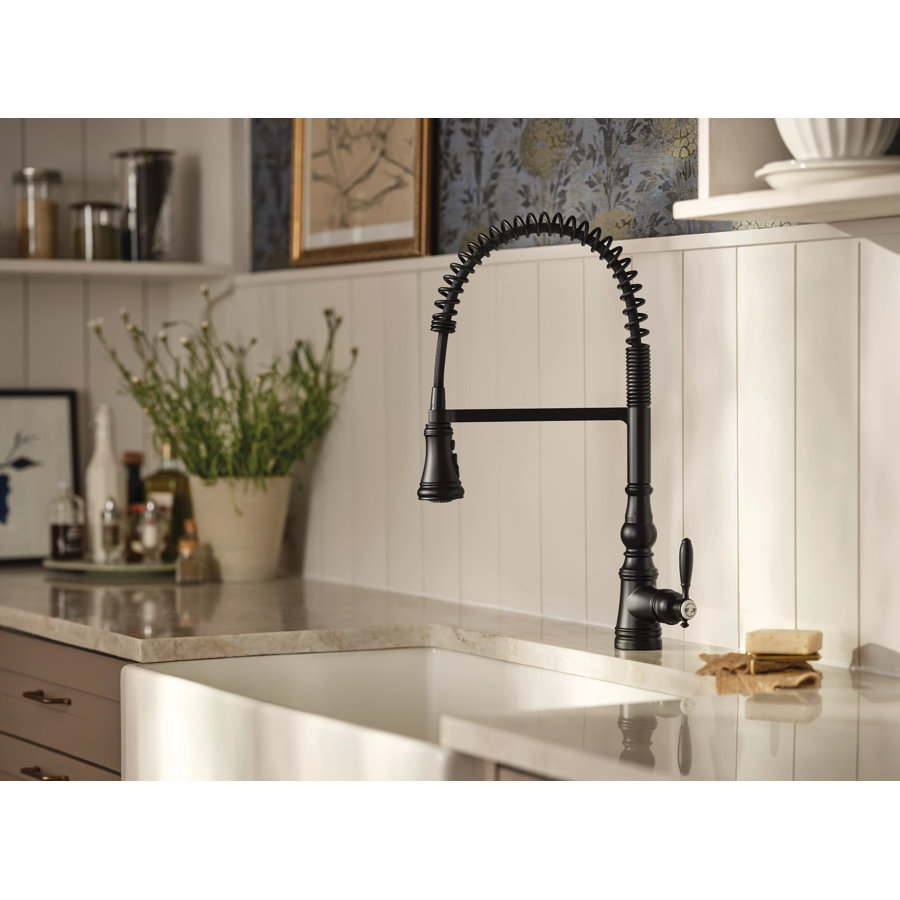 Moen Weymouth Pre-Rinse Spring Pull-Down Single Handle Kitchen Faucet